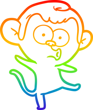 gökkuşağı gradyan çizgi çizimi bir insan tarafından çizilmiş bir maymun şaşırttı