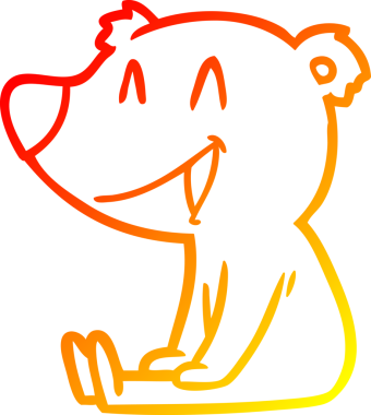 Bir insan tarafından çizilmiş sıcak bir ayı karikatürü çizimi