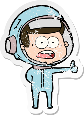 Bir karikatürün sıkıntılı çıkartması bir insan tarafından çizilmiş astronotu şaşırttı.