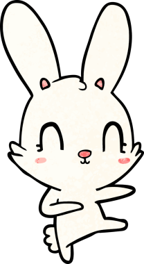 Bir insan tarafından çizilmiş sevimli çizgi film tavşanı