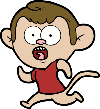 bir insan tarafından çizilmiş koşu maymunu