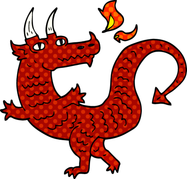 Bir insan tarafından çizilmiş karalama ejderhası.