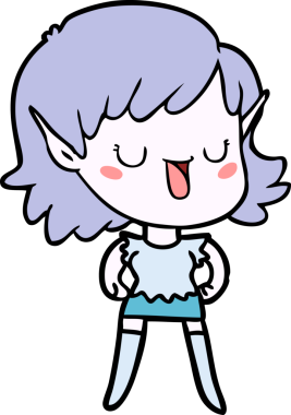 Bir insan tarafından çizilmiş bir elf kızı.