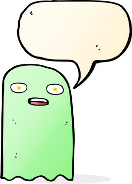 Bir insan tarafından çizilmiş komik bir çizgi film hayaleti.