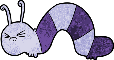 Bir insan tarafından çizilmiş kızgın tırtıl çizgi filmi.