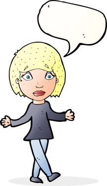 Bir insan tarafından çizilmiş konuşma balonlu bir karikatür.