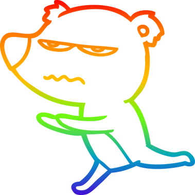 Bir insan tarafından çizilen kızgın ayı çizgi filminin çizimi.