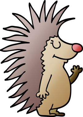 Bir insan tarafından çizilmiş çivili kirpi.