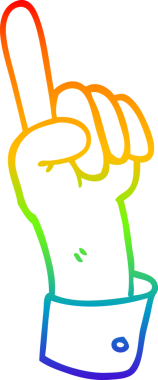 gökkuşağı gradyanı bir insan tarafından çizilmiş bir karton el hareketinin çizimi