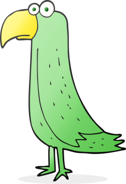 Bir insan tarafından çizilmiş serbest çizim papağan.