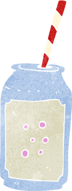 Bir insan tarafından çizilmiş köpüklü içecek ve saman.