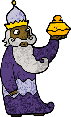 Bir insan tarafından çizilmiş üç bilge adamdan biri grunge desenli çizim