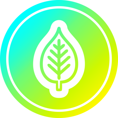 Bir insan tarafından çizilmiş doğal yaprak dairesel simgesi.