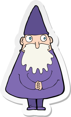 Bir insan tarafından çizilmiş bir çizgi film sihirbazının çıkartması