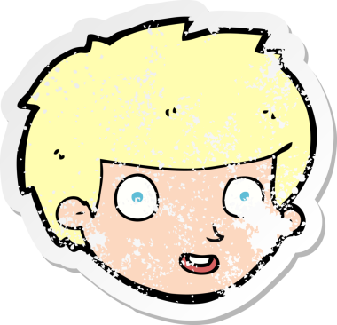 Bir insan tarafından çizilmiş mutlu çocukların yüzlerinin olduğu bir çizgi filmin gerilimli yapıştırması.