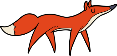 bir insan tarafından çizilmiş tilki çizgi filmi