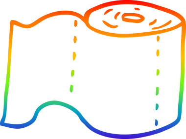 gökkuşağı gradyan çizgi çizimi bir insan tarafından çizilmiş tuvalet kağıdı