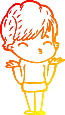 Bir insan tarafından çizilmiş bir karikatür kadın çizimi.