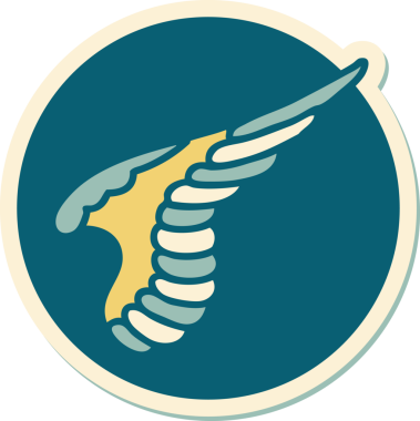 Bir insan tarafından çizilmiş geleneksel bir kanat dövmesi.