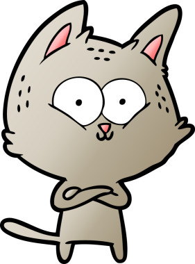 Bir insan tarafından çizilmiş çizgi film kedisi.