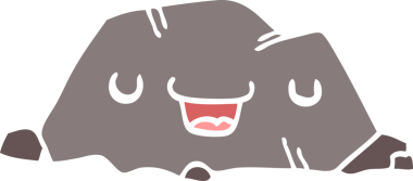 Bir insan tarafından çizilmiş düz renkli karikatür.