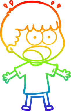 gökkuşağı gradyanı çizimi bir insan tarafından çizilmiş şok bir adam