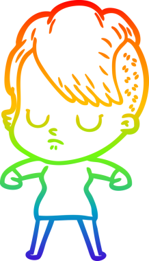 gökkuşağı gradyan çizimi bir insan tarafından çizilmiş bir karikatür kadın