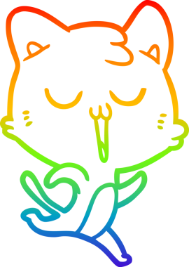 gökkuşağı gradyan çizgi çizimi bir insan tarafından çizilmiş bir çizgi film kedisi