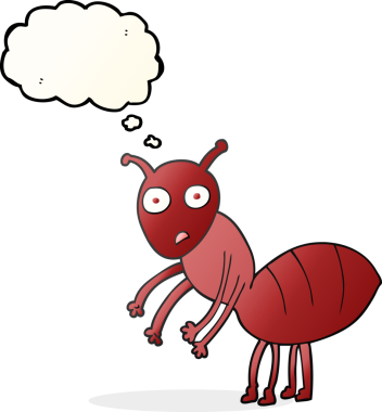 Bir insan tarafından çizilmiş serbest çizim balon karınca.