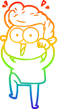 gökkuşağı gradyan çizgi çizimi bir insan tarafından çizilmiş bir karikatür adam