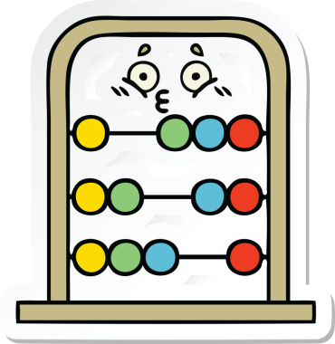Bir insan tarafından çizilmiş şirin bir abaküs karikatürü çıkartması.