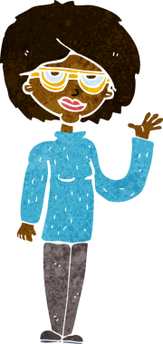 Bir insan tarafından çizilmiş karikatür kadın.