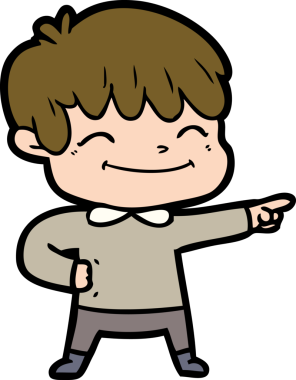 Bir insan tarafından çizilmiş mutlu çocuk çizgi filmi.