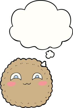 Bir insan tarafından çizilmiş düşünce balonlu bisküvi.