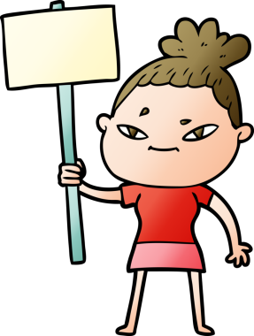 Bir insan tarafından çizilmiş karikatür kadın.