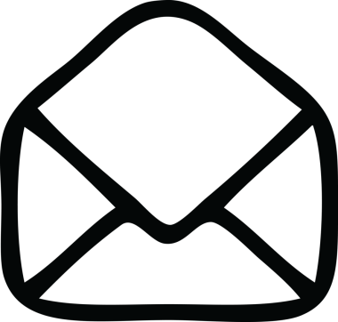 Bir insan tarafından çizilmiş kağıt bir zarfın çizgi çizimi