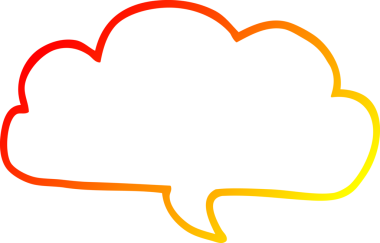 Bir insan tarafından çizilmiş bir karikatür bulutu konuşma baloncuğunun sıcak çizgi çizimi