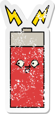 Bir insan tarafından çizilmiş şirin bir karikatür bataryasının sıkıntılı çıkartması.