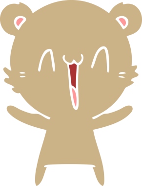 Mutlu ayı düz renkli çizgi film bir insan tarafından çizildi.