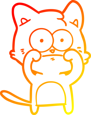 Bir insan tarafından çizilen çizgi film karakterinin sıcak gradyan çizimi