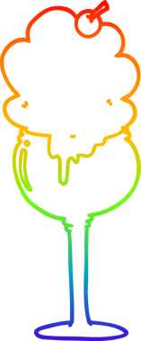 Bir insan tarafından çizilmiş karikatür dondurma çölünün gradyan çizimi