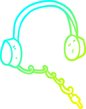 Bir insan tarafından çizilmiş bir kulaklığın soğuk gradyan çizgisi.