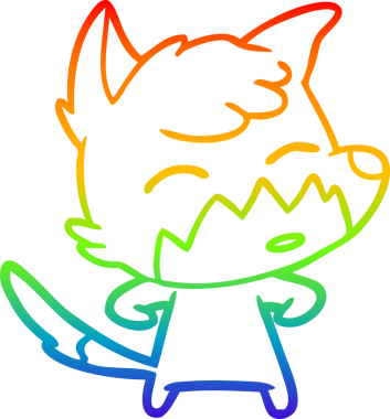 gökkuşağı gradyanı çizimi bir insan tarafından çizilmiş tilki çizgi filmi