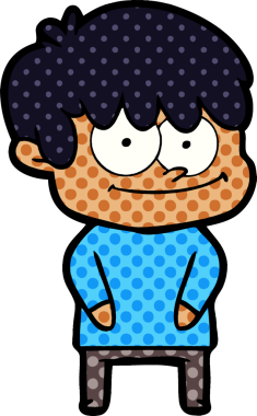 Bir insan tarafından çizilmiş mutlu çizgi film adamı.