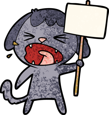 Bir insan tarafından çizilmiş şirin bir köpek havlaması.