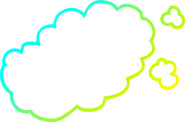 Bir insan tarafından çizilen dumanın soğuk çizgi çizimi.