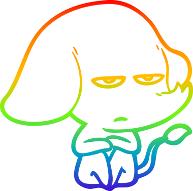 gökkuşağı gradyan çizimi bir insan tarafından çizilmiş bir karikatür fili