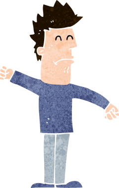 Çizgi film bir insan tarafından çizilmiş stresli adam