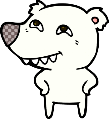 Bir insan tarafından çizilmiş kutup ayısı karikatürü