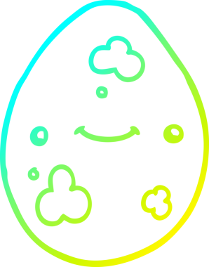 Bir insan tarafından çizilmiş bir karikatür yumurtasının soğuk gradyan çizimi